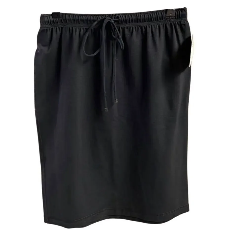 NWT DANSKIN Packables Women’s Drawstring Skirt Above Knee Size Medium Black